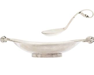 Lot 1: Georg Jensen Blossom Handled Bowl & Ornamental Spoon