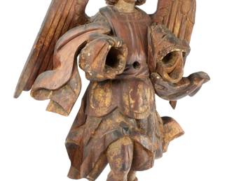 Lot 169: Large Spanish Colonial Carved Figure of St Michael