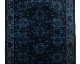 Lot 266: Large Chinese Blue Ground Deco Carpet Rug