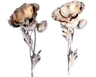 Lot 36: Pair Buccellati Sterling Poppy Salt & Pepper Shakers