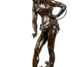 Lot 326: Faure de Brousse Harlequin with Dog Bronze