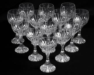 Lot 224: Thirteen Baccarat Crystal Massena White Wine Stems