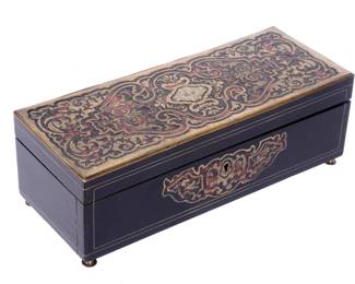 Lot 315: Faux Tortoiseshell Boulle Musical Jewelry Box