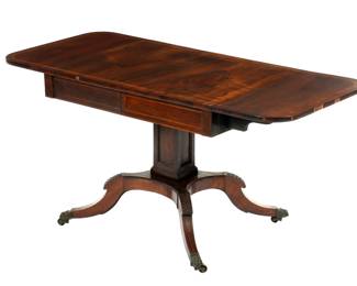 Lot 159: Regency Rosewood Drop Leaf Sofa Table