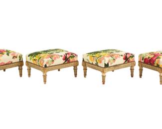 Lot 223: Set of Four Louis XVI French Carved Foot Stools