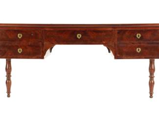 Lot 142: French Mahogany Leather Top Desk