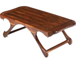 Lot 79: Don Shoemaker Parquetry Rosewood Coffee Table