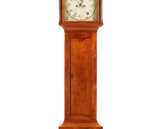 Lot 48: Samuel Curtis Federal Cherry Tall Case Clock