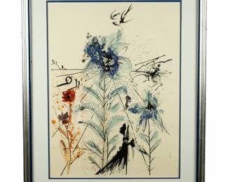Lot 5: 1972 Salvador Dali Flower Magician Lithograph