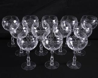 Lot 226: Twelve Fostoria Navarre Clear Magnum Wine Stems