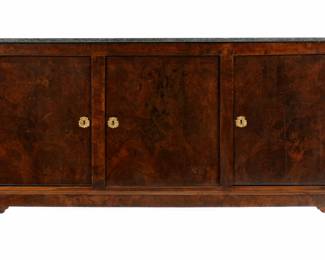 Lot 159a: French Louis Philippe Walnut Marble Top Buffet