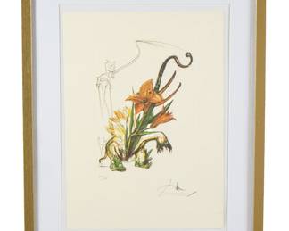 Lot 321: Salvador Dali Lily Elephant Lithograph / Engraving