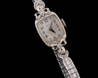 Lot 252: Hamilton 14k Gold Ladies Wrist Watch