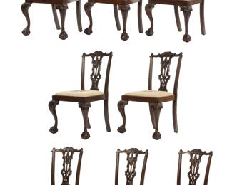 Lot 234: Set of Eight English Carved Chippendale Chairs