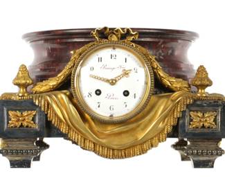 Lot 129: French Raingo Freres Margle Bronze Pedestal Clock