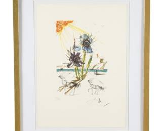 Lot 322: Salvador Dali Iris Lithograph / Engraving