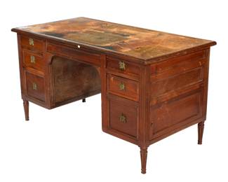 Lot 141: Antique French Leather Top Desk