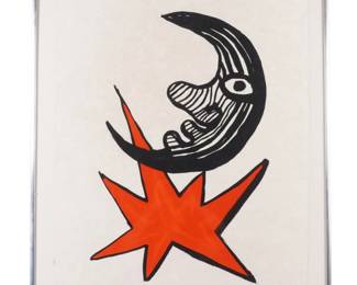 Lot 75: 1970 Alexander Calder Moon & Red Star Lithograph