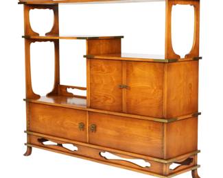 Lot 267: Japanese Mid Century Ash Etagere Cabinet
