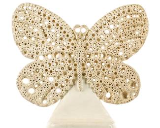 Lot 119: Alexander Ney Terracotta Butterfly Sculpture