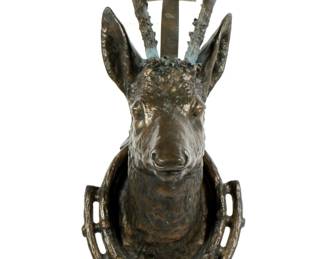 Lot 104: Continental Bronze Deer Head Wall Mount