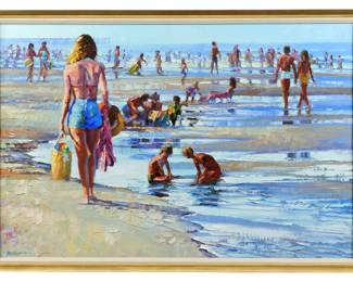 Lot 16: Large Howard Behrens Tidal Pools Beach Painting