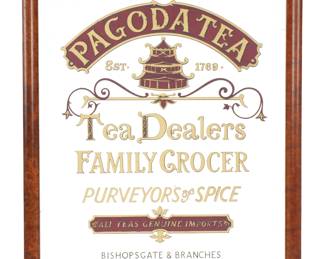 Lot 309: Pagoda Tea Reverse Painted Advertising Mirror