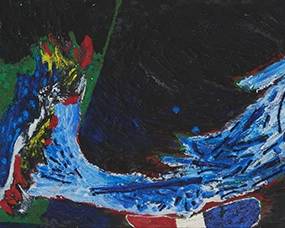 2172
José Ramón Lerma
(1930-2016)
"Hommage to John Glenn," 1960-62
Oil on canvas
Signed, titled, inscribed and dated, all verso: José Ramón / Lerma / 60-62
14" H x 50" W
Estimate: $500 - $700
