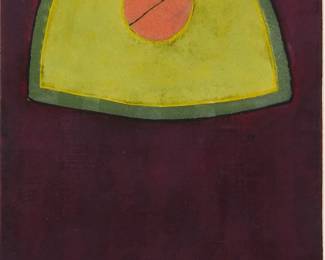 2227
Takao Tomono
(b. 1935)
Abstract composition
Etching and aquatint in colors on wove paper
An artist's proof (aside from the edition of unknown size)
Signed and inscribed "A/P" in pencil in the lower margin: Takao Tomono
Sight of Plate: 17.75" H x 11.875" W; Sight: 18.5" H x 12" W
Estimate: $200 - $300