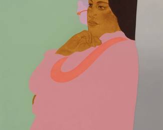 2032
Pegge Hopper
(b. 1936)
"Ho'ohali'a," 1982
Screenprint in colors on paper
Edition: 100/180
Signed and numbered in pencil in the lower image corners: Pegge Hopper
Image: 34" H x 24.5" W; Sight: 35" H x 25.5" W
Estimate: $200 - $300