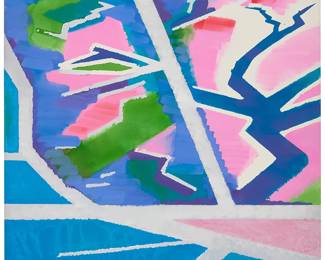 2136
Erle Loran
(1905-1999)
Abstract in pinks and blues
Oil on canvas
Unsigned
72" H x 52" W
Estimate: $1,500 - $2,500