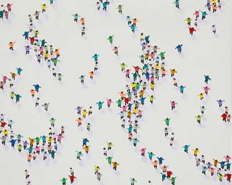 2185
Max Todd
(21st Century)
"Jump!"
Acrylic on canvas
Unsigned; titled by repute
39.5" H x 39.5" W
Estimate: $800 - $1,200