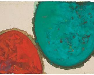 2171
Byoung Yong Lee
(1948-2001)
"Coral and Teal," 1991
Acrylic on handmade paper
Signed and dated in pencil, upper left: Byoung Yong Lee 91; titled by repute
Sheet: 11.875" H x 17.625" W
Estimate: $800 - $1,200