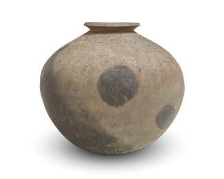 2145
A large pottery storage jar
20th century
The globular jar with incised details below a flared rim
Approximately: 27.5" H x 30" Dia.
Estimate: $400 - $600