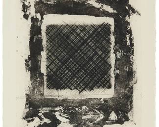 2043
Ed Moses
(1926-2018)
Abstract, 1982
Etching on laid paper
Edition: 9/10
Initialed, dated, and numbered in pencil in the lower margin: E.M. '82; with the Ikuru Kuwahara, prntr.; 3EP Ltd., Palo Alto, CA, pub.; with their blindstamps in the lower margin corners
Plate: 19" H x 16" W; Sheet: 26" H x 19.25" W
Estimate: $400 - $600