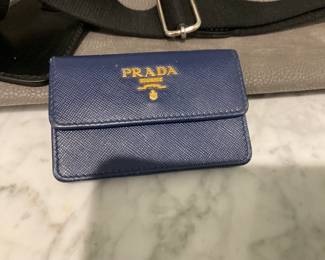 Navy Prada Card Holder