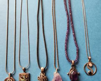 Silver Pendants and Chains. 