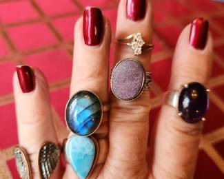 Most of these rings are Sterling Silver. 