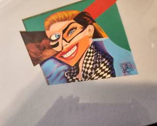 Unusual Print signed. 