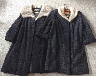 Two Lambs Wool and Mink Fur Coats