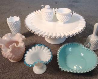 8 Fenton Art Glass Pieces