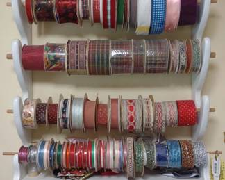 Hanging Craft Ribbon Rack w/ Ribbon