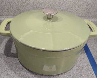 Food Network Cast Iron Enamel Green Pot w/ Lid
