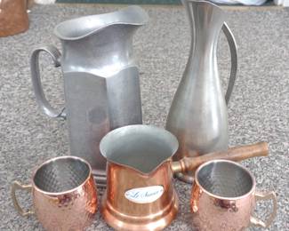 Metal & Copper Water Pitchers & Cups