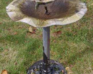 Metal Figural Outdoor Bird Bath