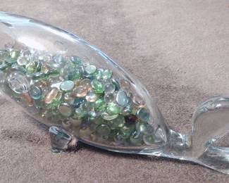 Blenko Glass Art Fish Vase