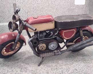 Metal Motorcycle Sculpture