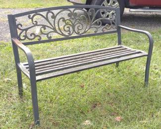 Outdoor Metal Patio / Garden Bench B