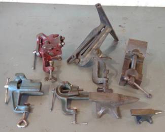7 Clamp Style Bench Vises & Small Anvils