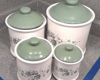 4 Corning Ware Callaway Ivy Kitchen Canister Set